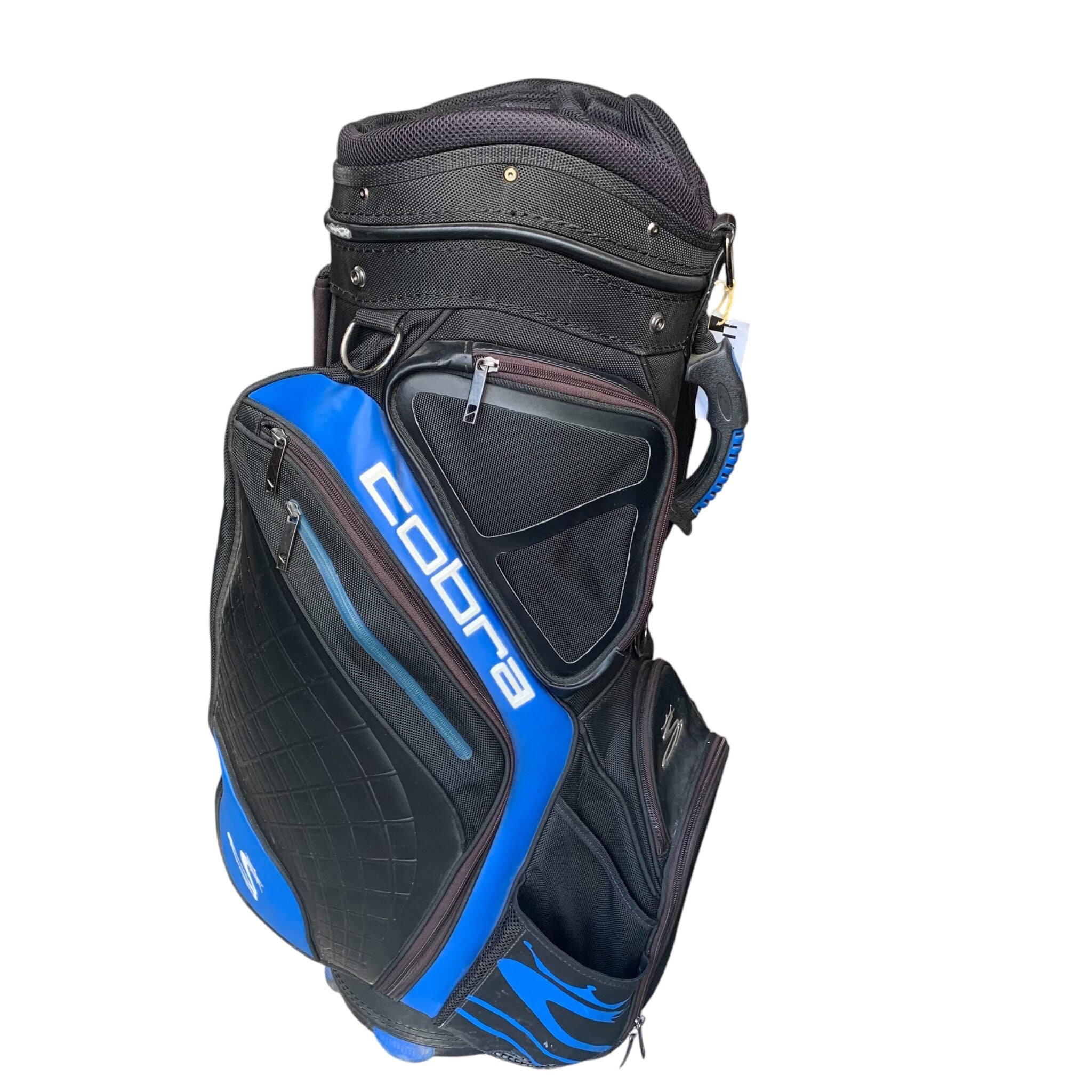 Cobra Cartbag - Schwarz/Blau / 14 Fächer / Mit Regenschutz