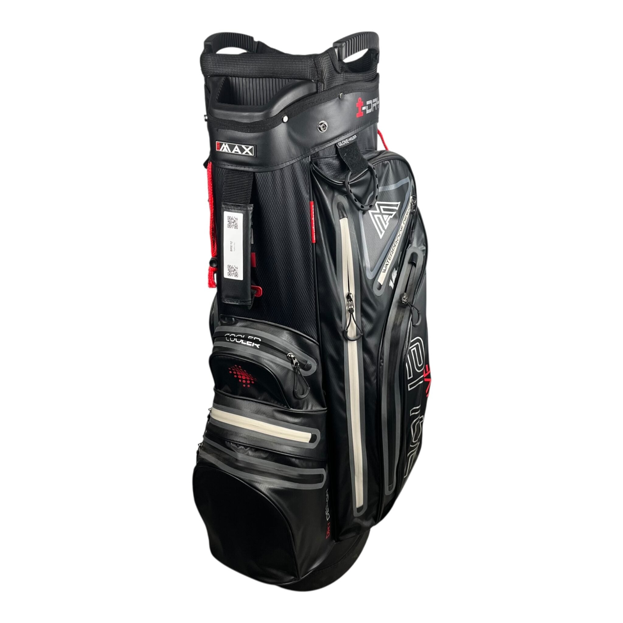 Big Max Aqua Drive Cart Bag / Schwarz/Rot / 15-Rum