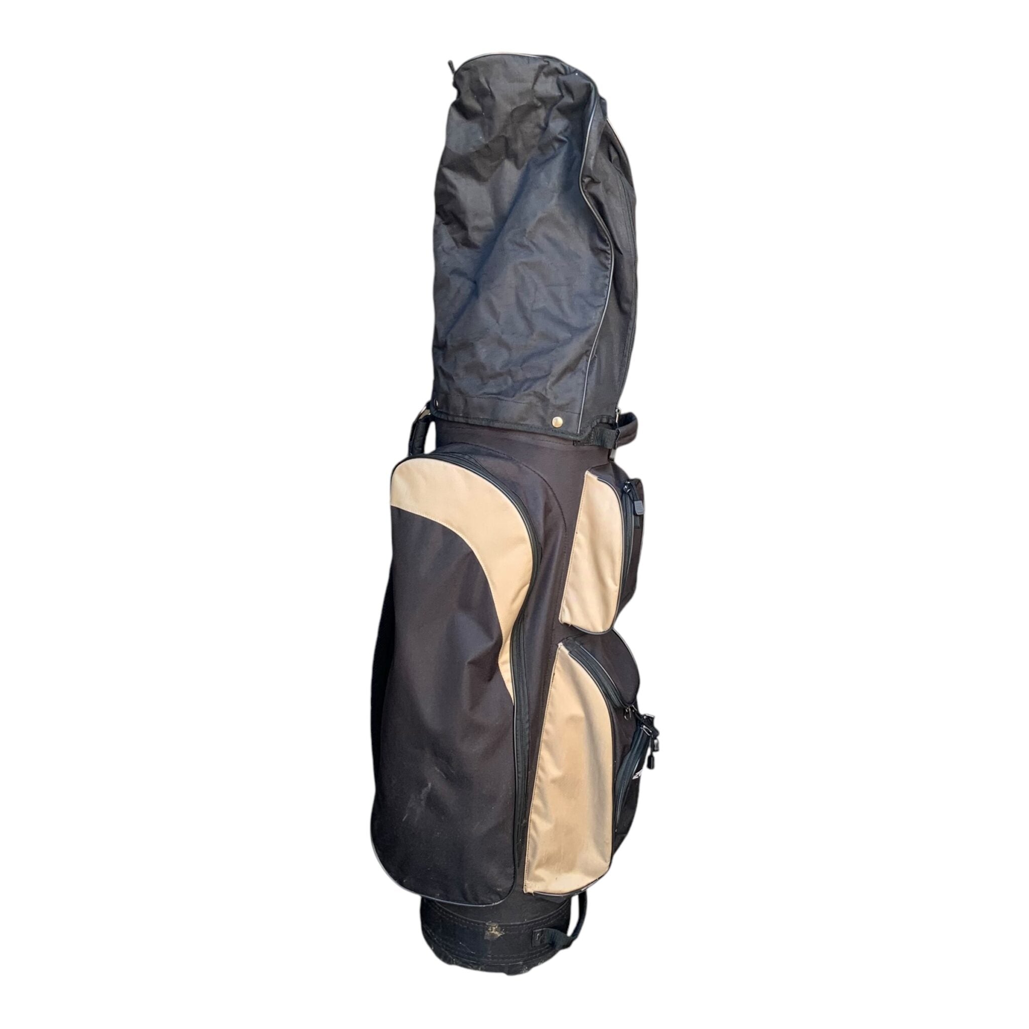 Ozone Cartbag - Schwarz/Braun / 4 Fächer / Mit Regenschutz