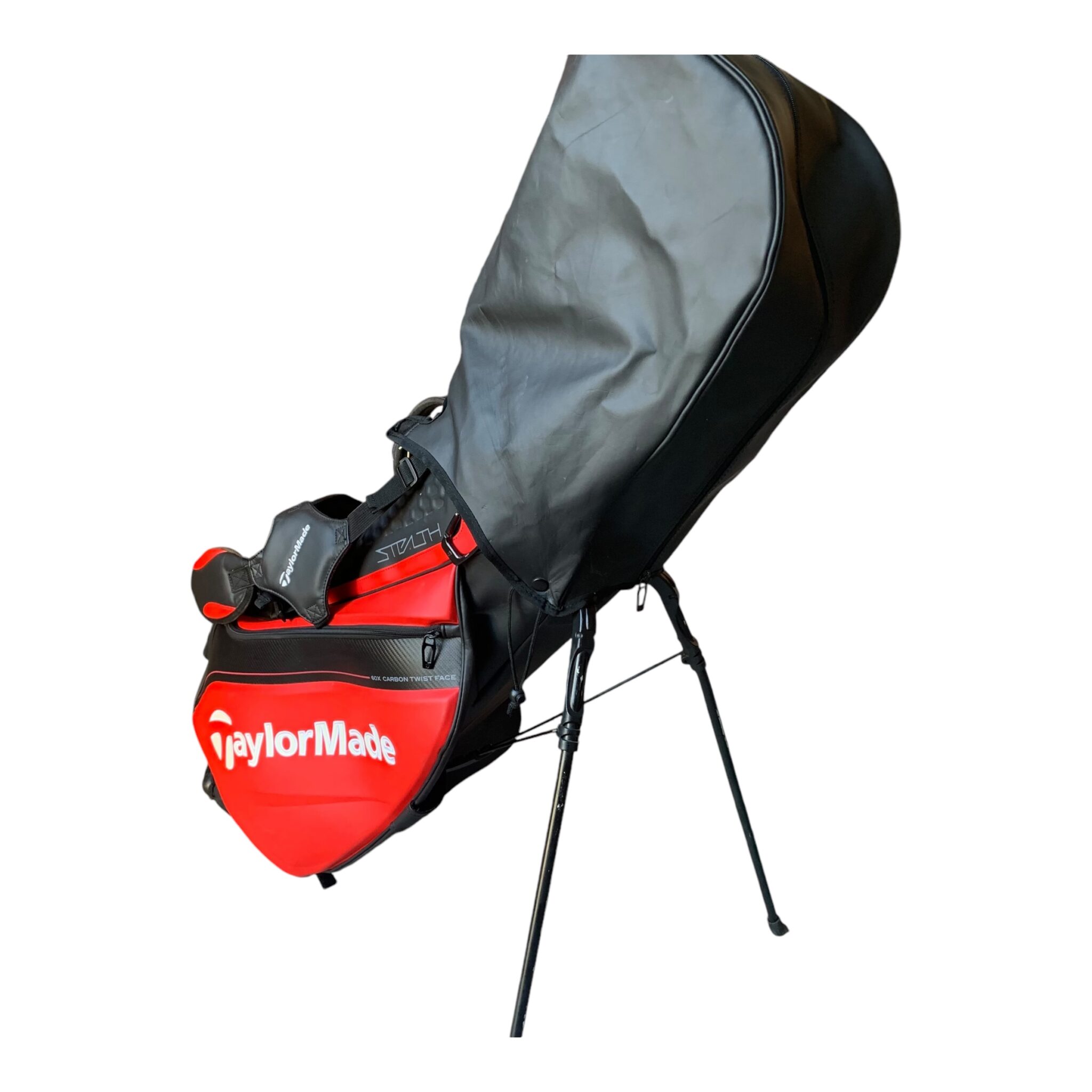 Taylormade Stealth Tour Standbag - Rot/Schwarz // 4 Fächer // Inkl. Regenschutz - WIE NEU