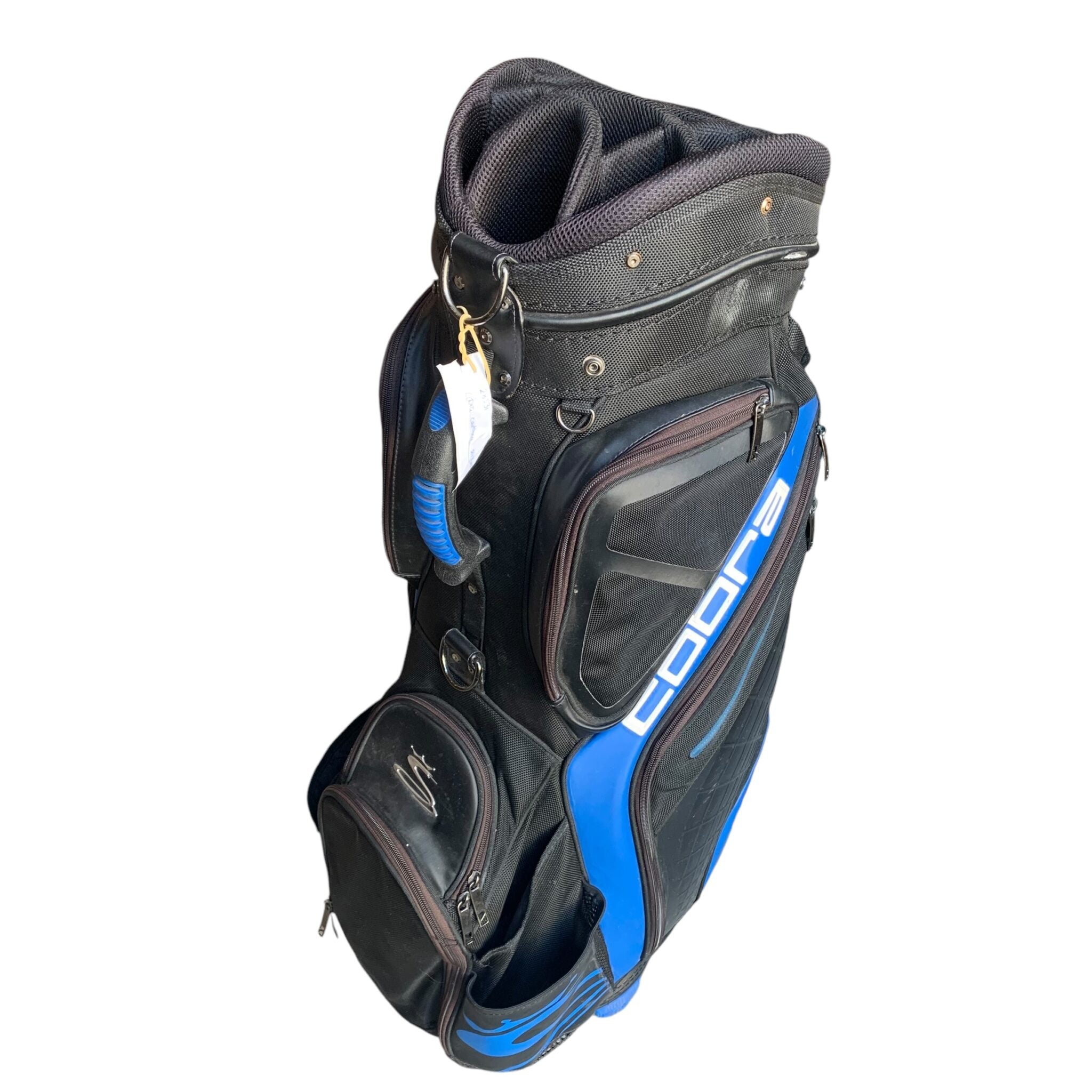 Cobra Cartbag - Schwarz/Blau / 14 Fächer / Mit Regenschutz