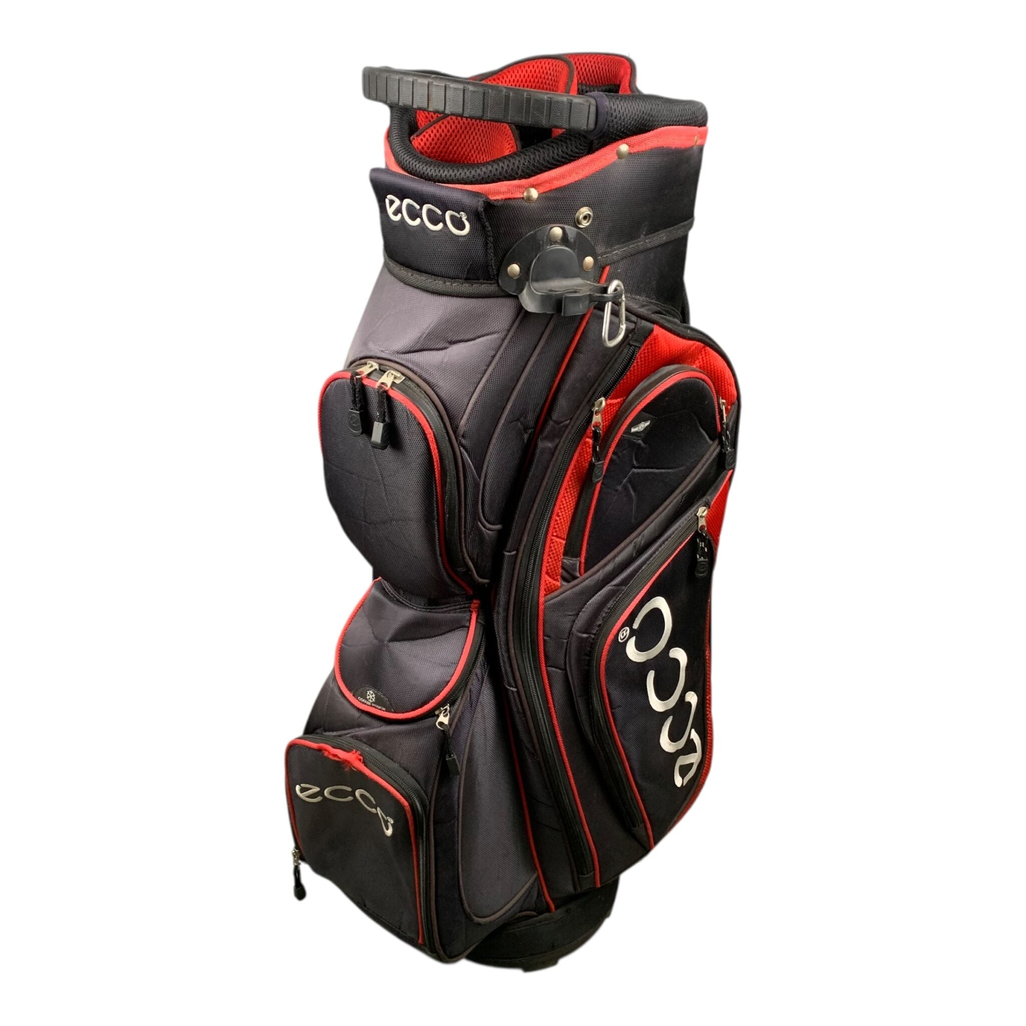 Ecco Cartbag / Schwarz/Rot / 14-Fächer 