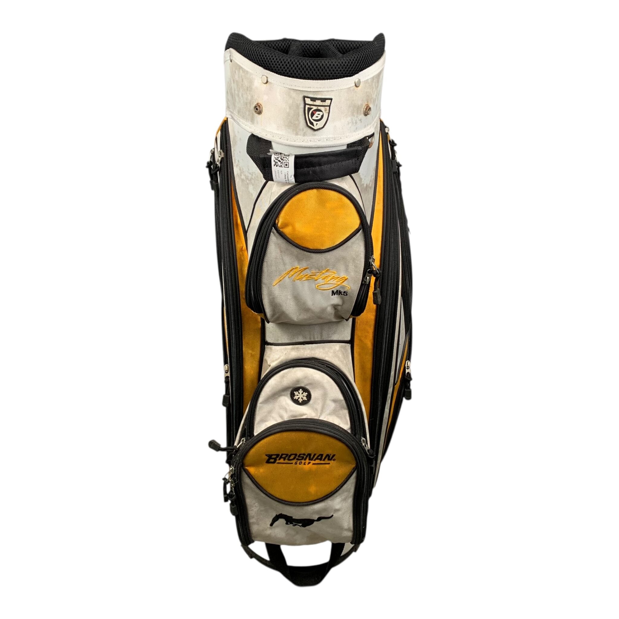 Brosnan Cartbag / Weiß/Gelb/Schwarz / 14 Fächer 