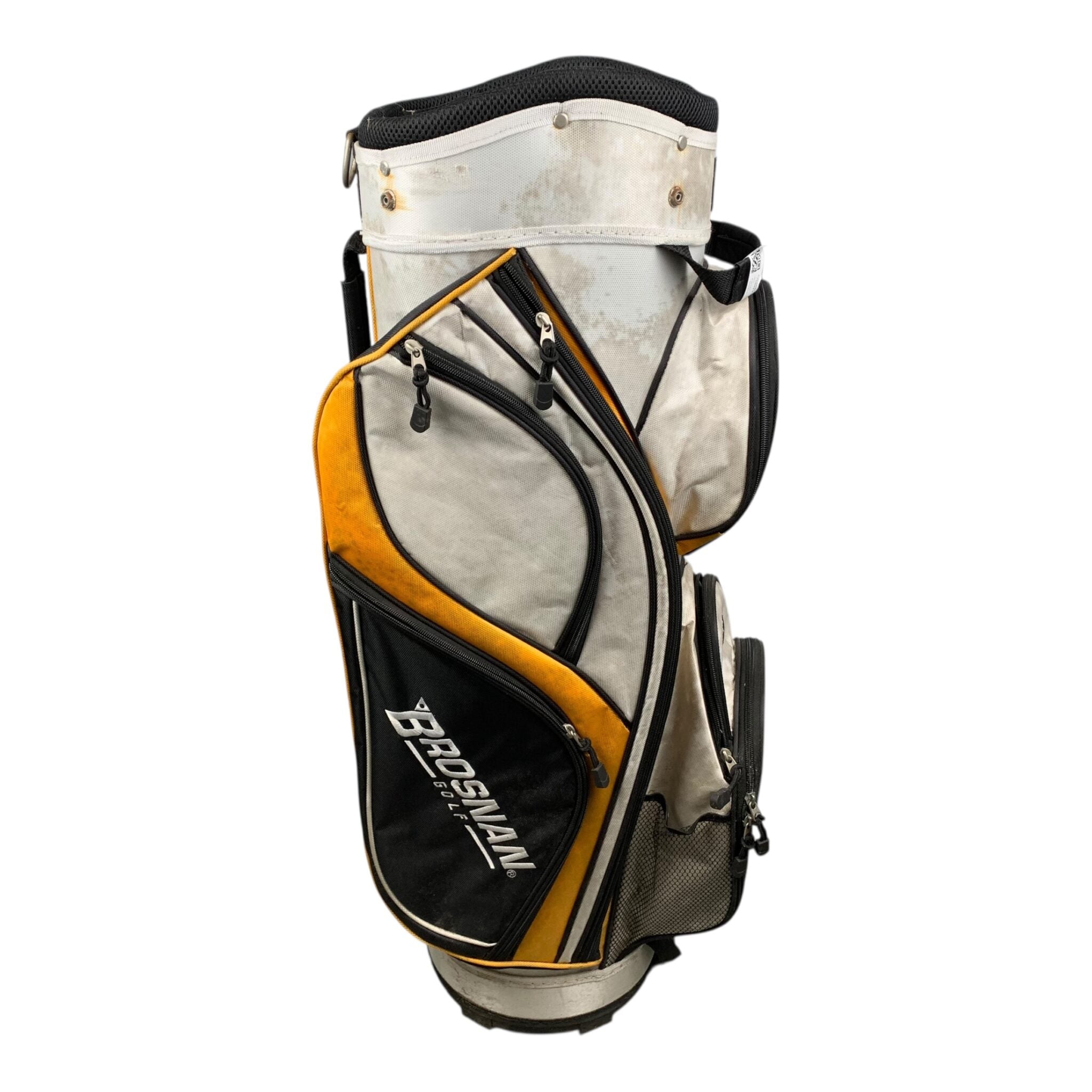 Brosnan Cartbag / Weiß/Gelb/Schwarz / 14 Fächer 