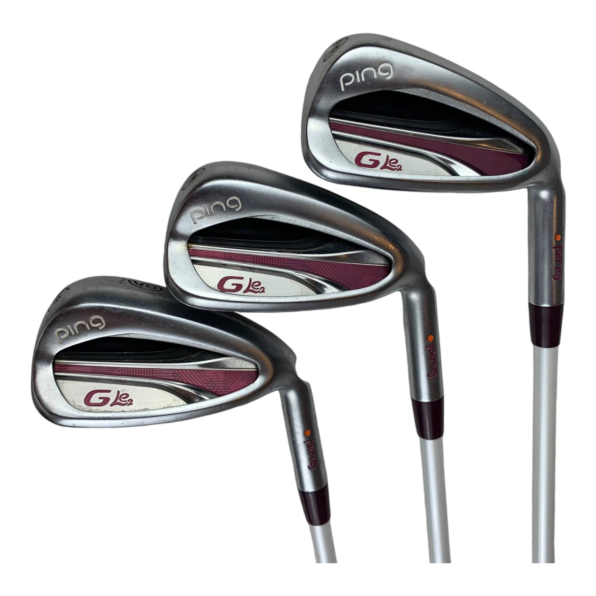 Ping G Le2 Eisenset / Flex Damen (UltraLight) / 7-PW / Graphit / Orange Lie Dot (2 Flat)